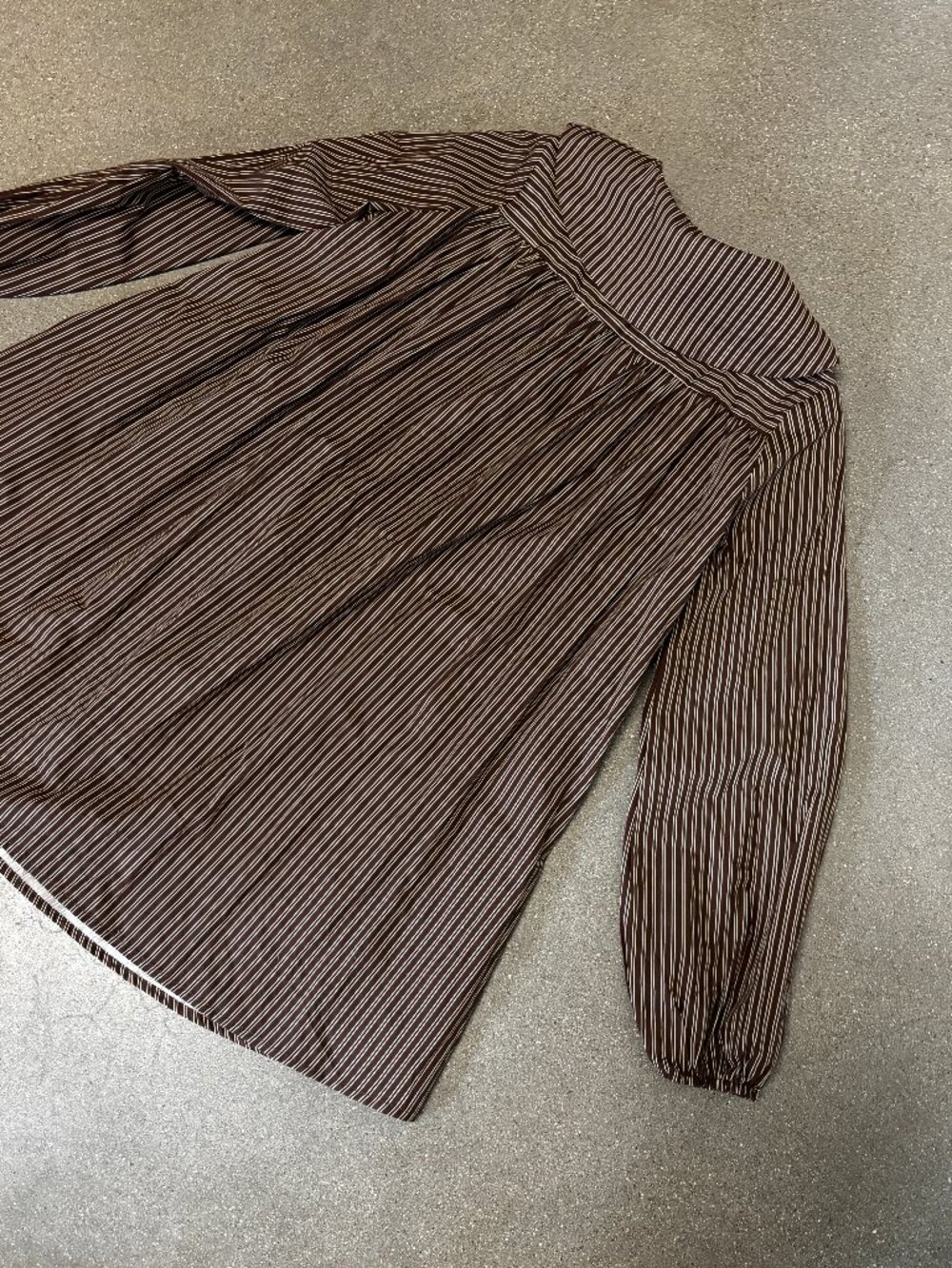 ASOS Glamorous poplin mini shirt dress in brown and buttermilk stripes - Picture 5 of 6